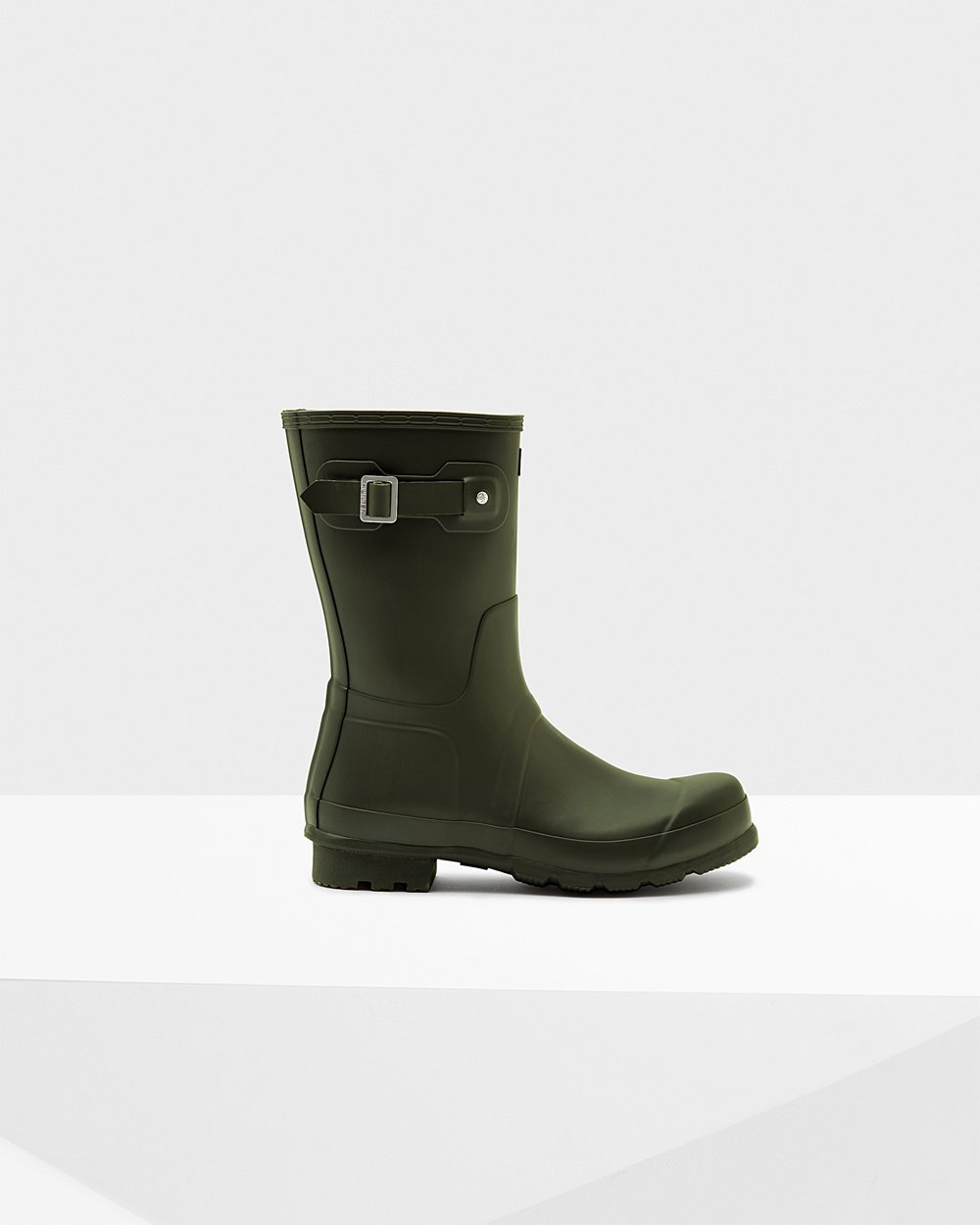 Hunter Original Short Rain Boots - Buy Online Mens Dark Olive - MCHFAS829